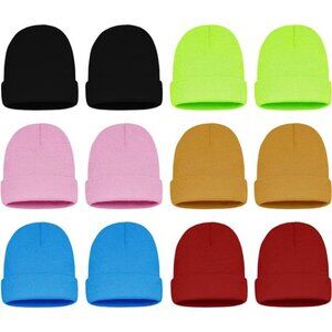 12 Pack Winter Beanie Hats for Men Women, Warm Cozy Knitted Cuffed Skull Cap